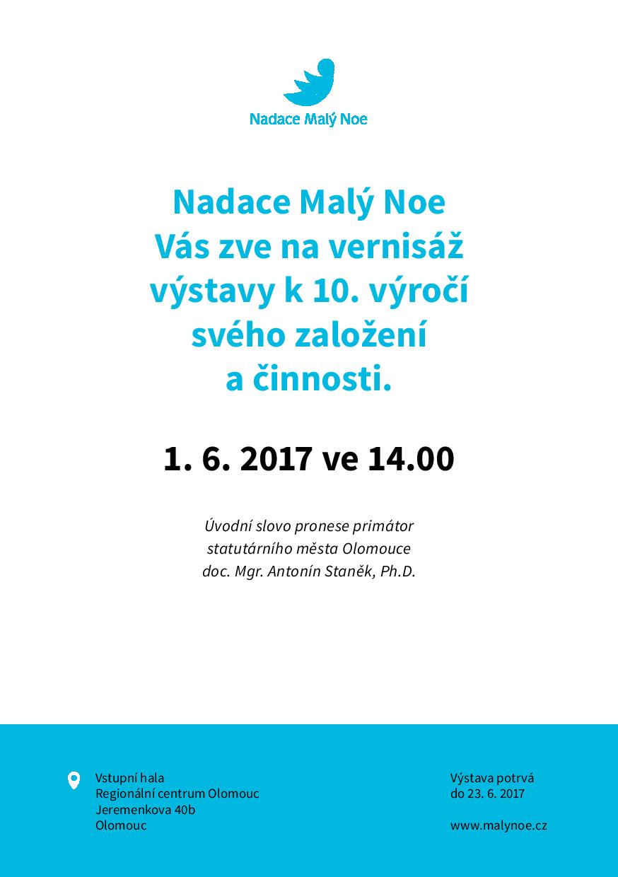 Vernisáž  výstavy k 10. výročí založení nadace Malý Noe