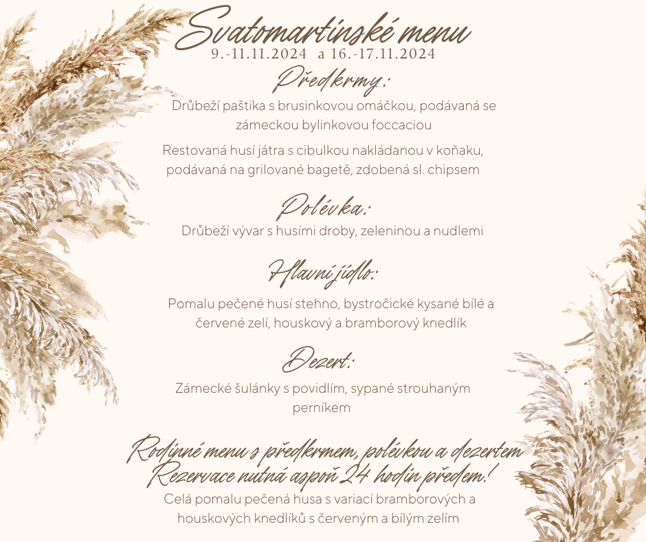 Svatomartinské hody – Hotel Zámek Velká Bystřice