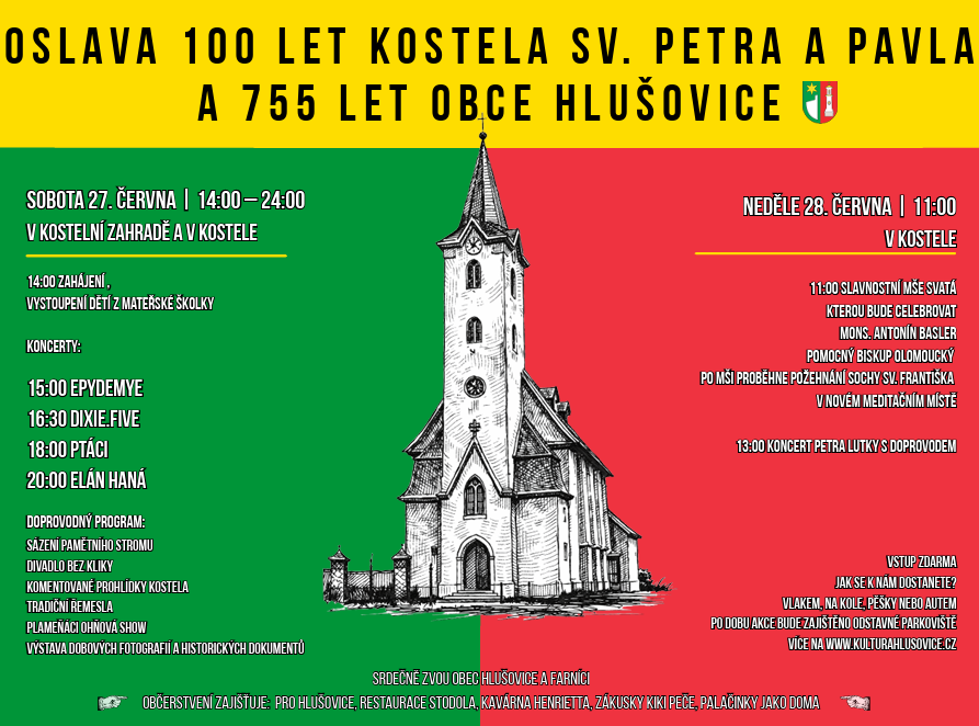 Oslavy jubilea obce a kostela sv. Petra a Pavla v Hlušovicích