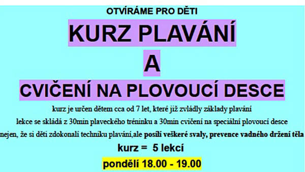 Kurz plavání a cvičení na plovoucí desce