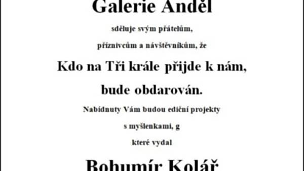 Tříkrálové setkání s Bohumírem Kolářem