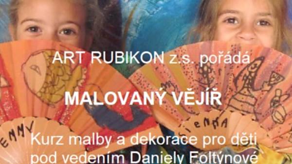 Malovaný textilní vějíř