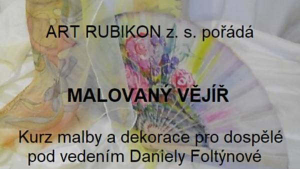 Malovaný textilní vějíř