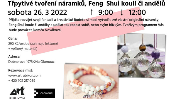 Třpytivé tvoření náramků, Feng Shui koulí či andělů