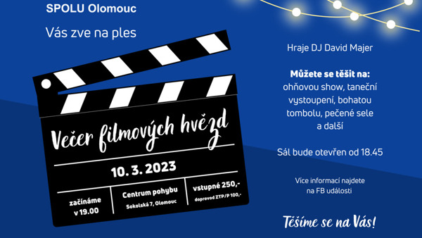 Ples SPOLU Olomouc: Večer filmových hvězd