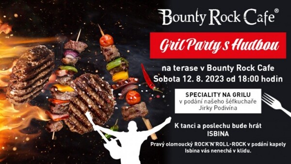 Grilpárty s hudbou na terase v Bounty Rock Cafe