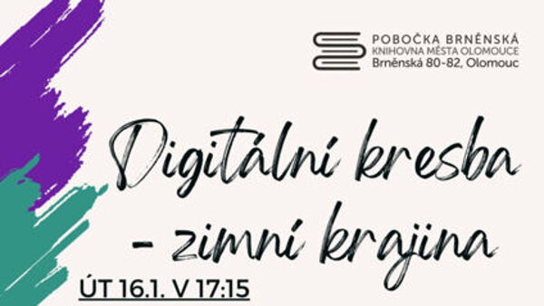 Digitální kresba: Zimní krajina