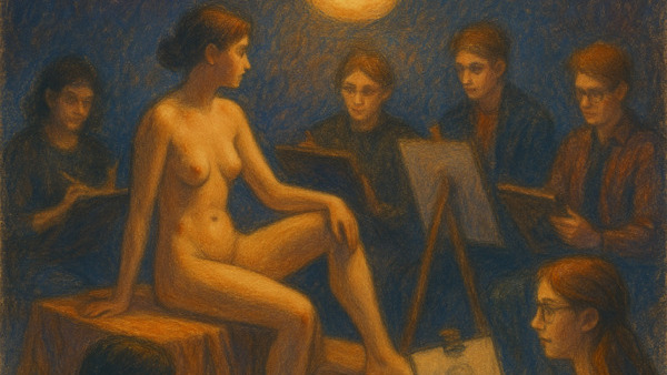 Večerní kresba s hvězdičkou