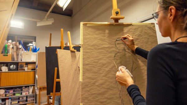 Večerní kresba s hvězdičkou