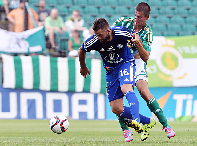 Václav Vašíček v utkání na Bohemians, kde vsítil vyrovnávací branku Sigmy.