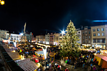 Na náměstí se rozsvítil vánoční strom a začaly tradiční trhy. Skončí až v předvečer Štědrého dne.