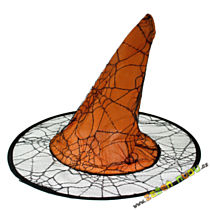 Čarodějnice potřebuje hlavně koště a klobouk. Tento pavoučí klobouk stojí 49 korun.