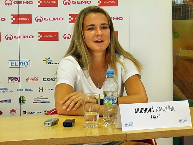 Karolína Muchová na tiskové konferenci před startem ITS CUPu.