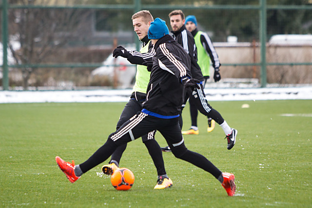 Z přípravy Sigmy na umělém trávníku na Andrově stadionu.