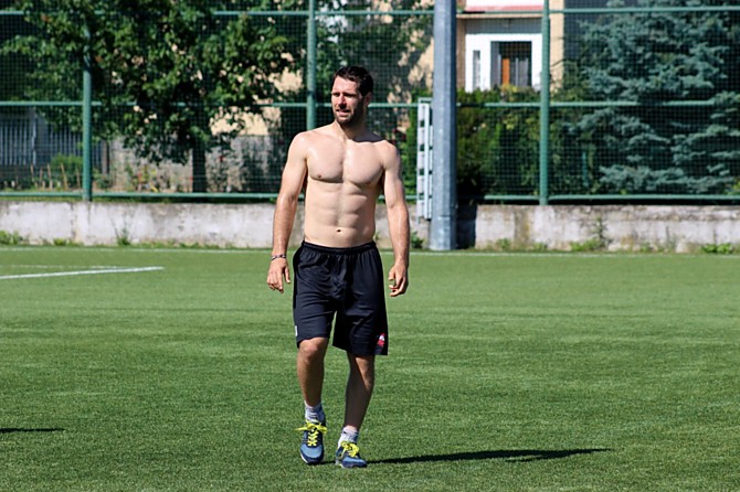Martin Vyrůbalík v letní přípravě, která prý letos mančaftu díky novým tréninkům docela rychle utekla.