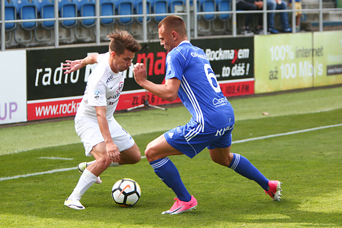 Jan Navrátil v dresu Slovácka v utkání s Baníkem Ostrava

