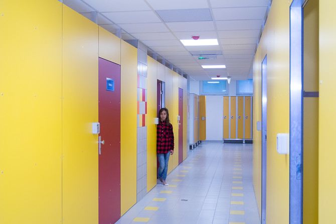 Šatny prošly rekonstrukcí. Mimo jiné dostaly novou protiskluzovou podlahu.