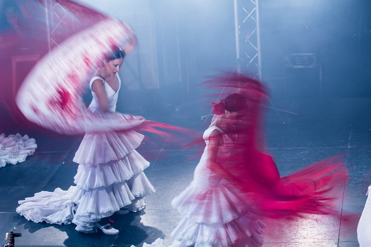 BARVY FLAMENCA. K létu v Olomouci už tradičně patří i festival Colores Flamencos. A jeho vrcholem je galavečer, z něhož pochází i tato fotografie.
