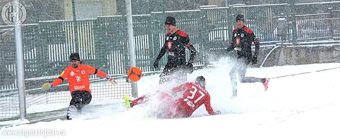 Nový forvard Sigmy Olomouc Jakub Řezníček se střelecky prosadil i proti Hradci Králové.
